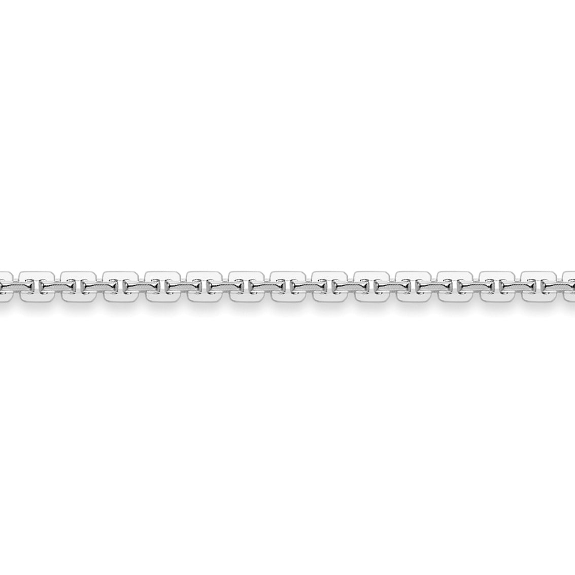 18ct White Gold  Square Trace Link Pendant Chain Necklace 1.2mm - CWNR02755