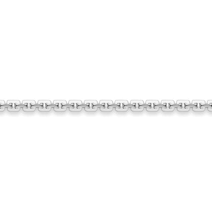 18ct White Gold  Square Trace Link Pendant Chain Necklace 1.2mm - CWNR02755