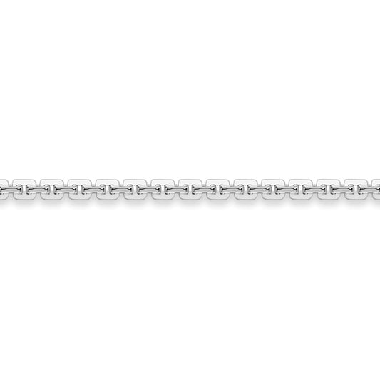 18ct White Gold  Square Trace Link Pendant Chain Necklace 1.2mm - CWNR02755
