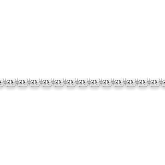 9ct White Gold  Square Link Trace Pendant Chain Necklace 1.4mm - CNNR02072