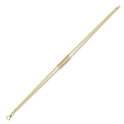 9ct Gold  Newton's Cradle Balls Spiga Chain Bracelet 7.25" 18cm - CNNR02125-07