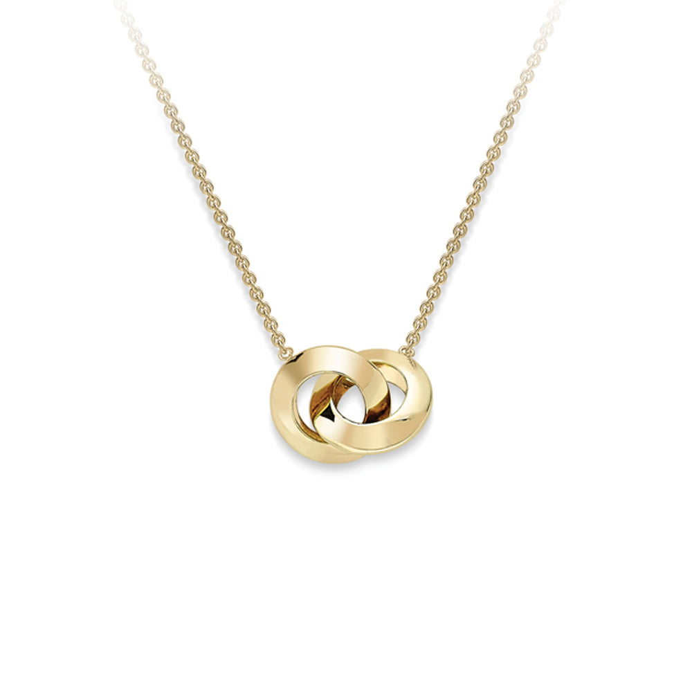 9ct Gold  Interlocked Love Rings Necklace 8mm - CNNR02130-17