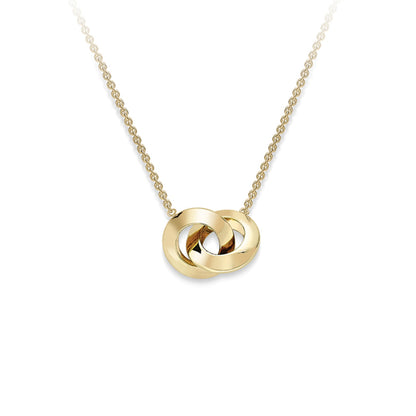 9ct Gold  Interlocked Love Rings Necklace 8mm - CNNR02130-17