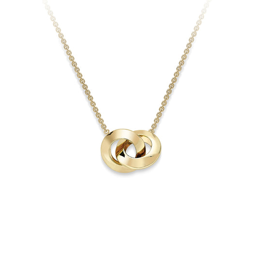 9ct Gold  Interlocked Love Rings Necklace 8mm - CNNR02130-17