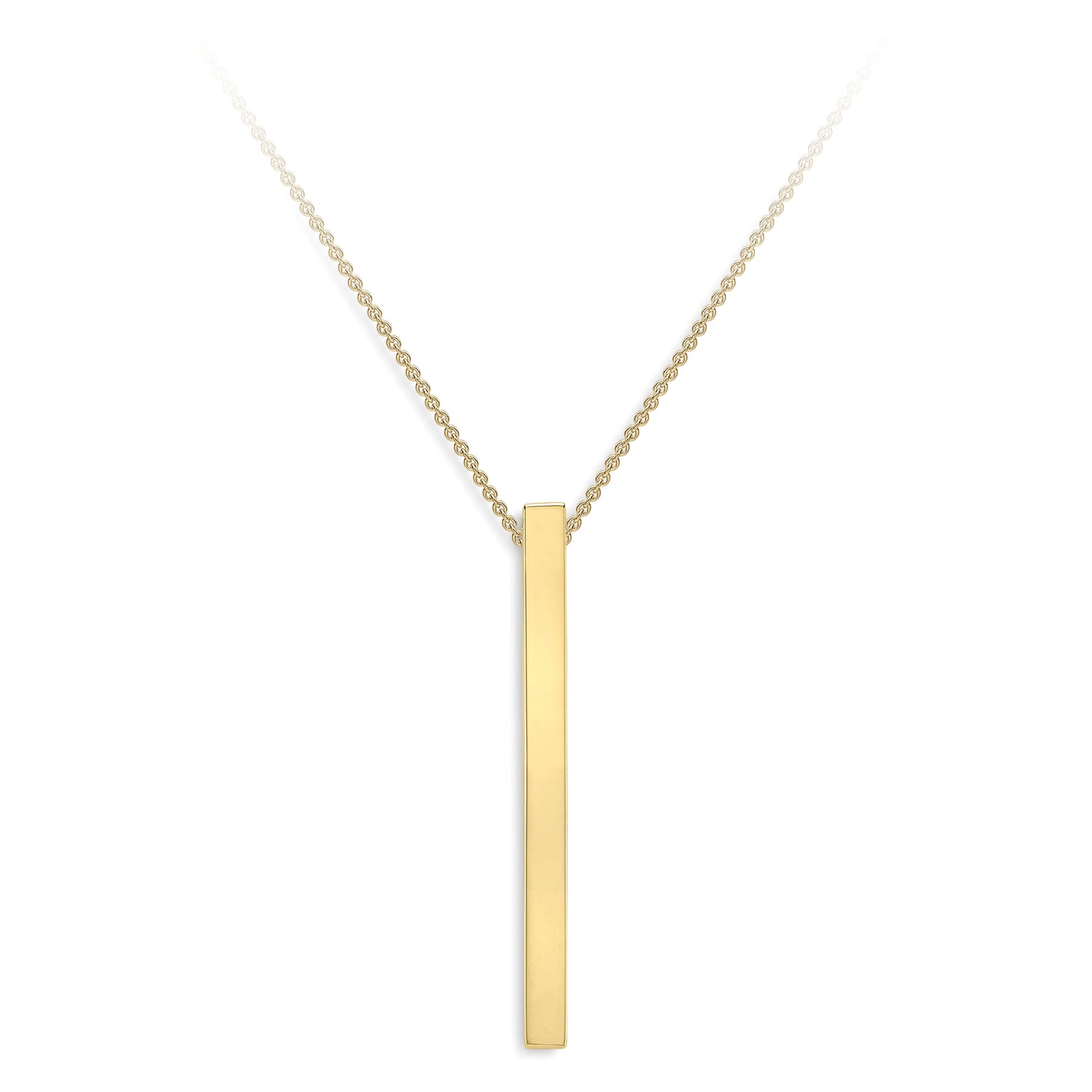 9ct Gold  Vertical ID Bar Necklace - CNNR02135-17