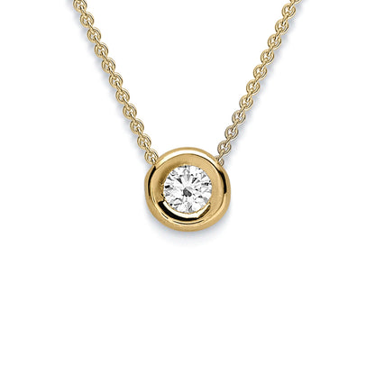 18ct Gold  Diamond Slider Charm Necklace - CBNR02142-18