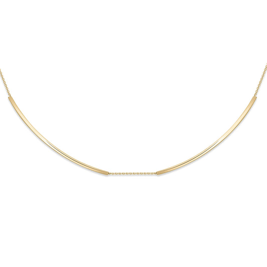 9ct Gold  Curved Bars Necklace - CNNR02146-17