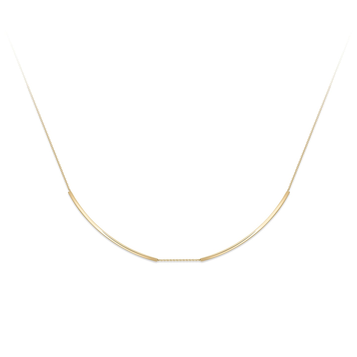 9ct Gold  Curved Bars Necklace - CNNR02146-17