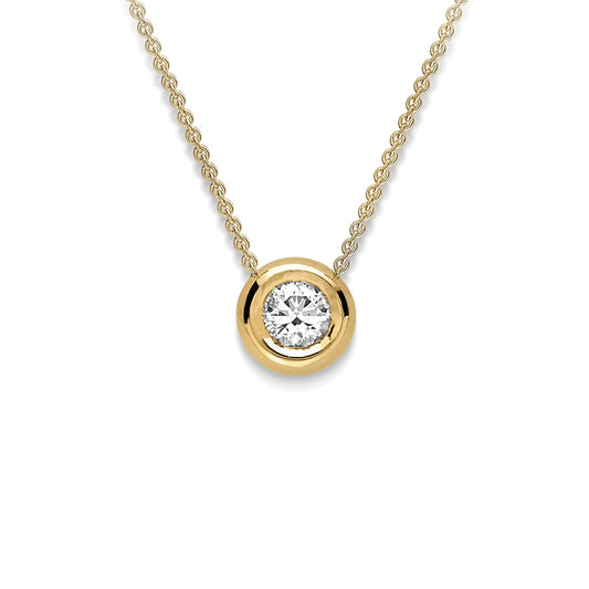 18ct Gold  Diamond Slider Charm Necklace - CBNR02148-18