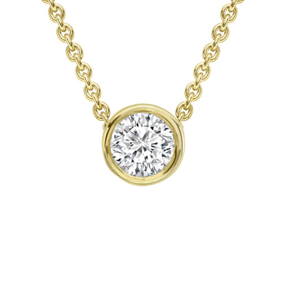 18ct Gold  Diamond Slider Solitaire Necklace 0.9mm 18" 45cm 8pts - CBNR02179-18