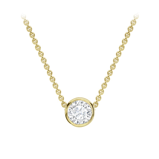 18ct Gold  Diamond Slider Solitaire Necklace 0.9mm 18" 45cm 14pts - CBNR02180-18