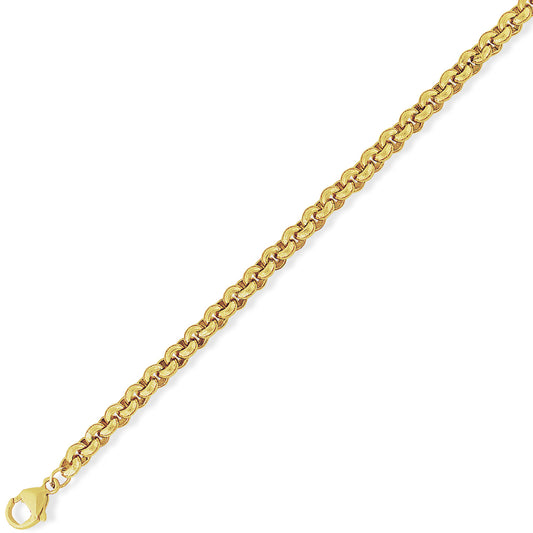 9ct Gold  Round Belcher Pendant Chain Bracelet 5mm gauge 8.25 inch - CNNR02190