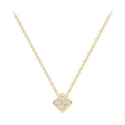 18ct Gold  Diamond Square Window Slider Necklace 0.9mm 18" 45cm - CBNR02212-18
