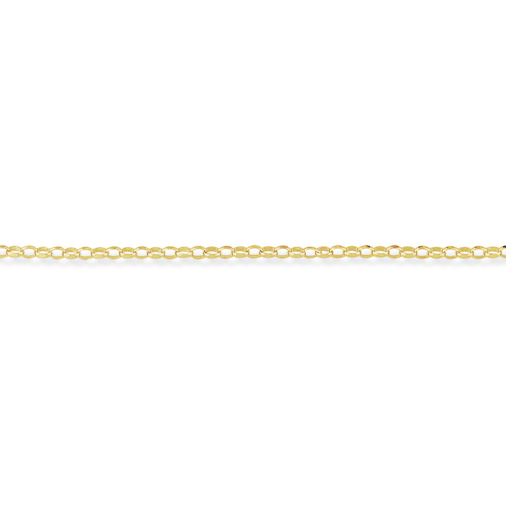 9ct Gold  Oval Belcher Pendant Chain Bracelet 2.35mm 7.25 inch - CNNR02228