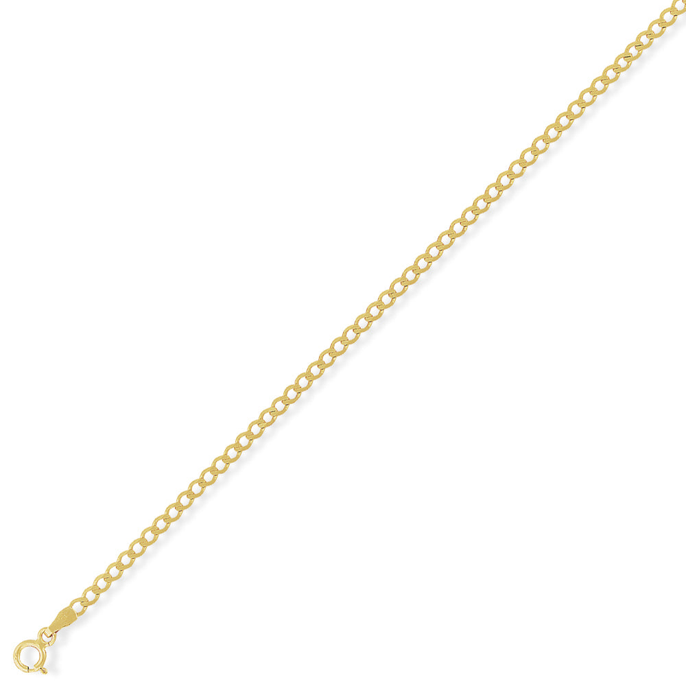 9ct Gold  Curb Pendant Chain Necklace - 2.5mm gauge - CNNR02273