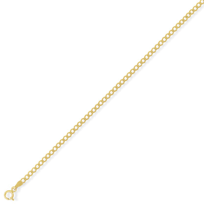 9ct Gold  Curb Pendant Chain Bracelet 2.5mm gauge 7.25 inch - CNNR02273