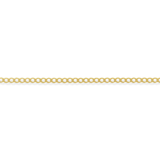 9ct Gold  Curb Pendant Chain Necklace - 3.4mm gauge - CNNR02274
