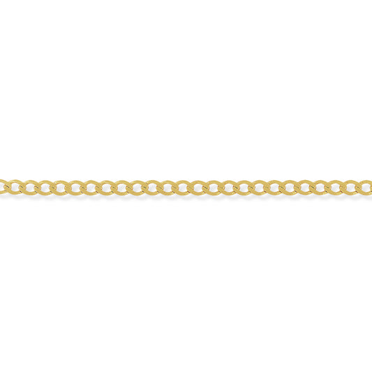 9ct Gold  Curb Pendant Chain Bracelet 4.2mm gauge 7.25 inch - CNNR02275
