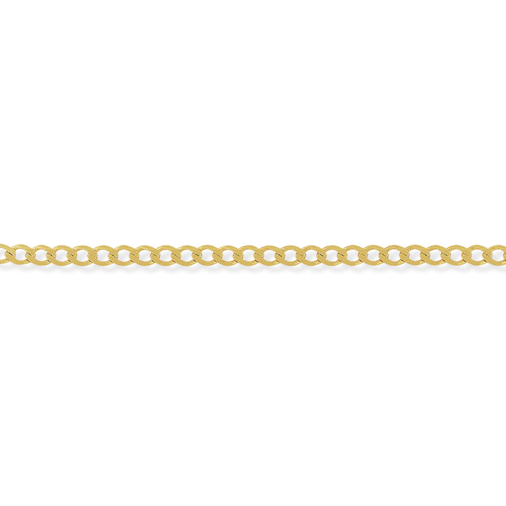 9ct Gold  Curb Pendant Chain Bracelet 4.2mm gauge 7.25 inch - CNNR02275