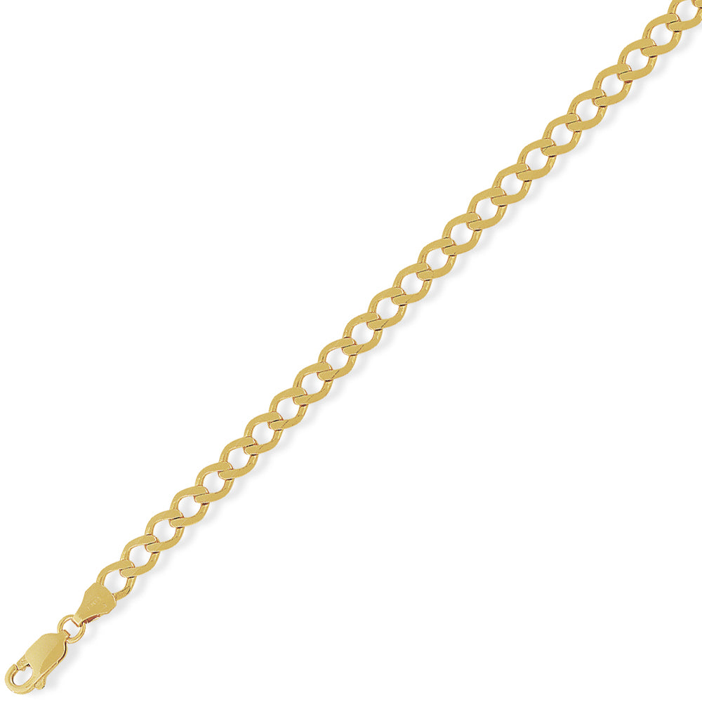9ct Gold  Curb Pendant Chain Necklace - 5.2mm gauge - CNNR02276