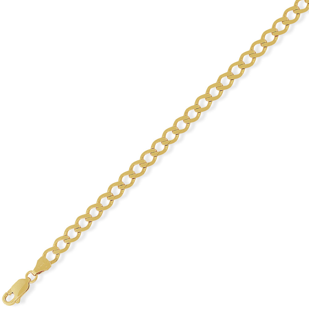 9ct Gold  Curb Pendant Chain Bracelet 5.2mm gauge 7.25 inch - CNNR02276