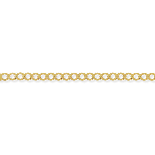 9ct Gold  Curb Pendant Chain Bracelet 5.2mm gauge 7.25 inch - CNNR02276