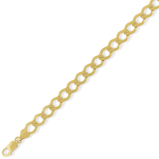 Solid 9ct Gold  Curb Pendant Chain Bracelet 8mm gauge 8.25 inch - CNNR02279