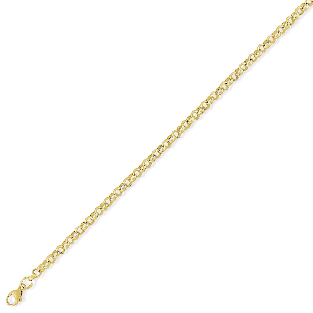 9ct Gold  Round Belcher Pendant Chain Necklace - 3.3mm - CNNR02305