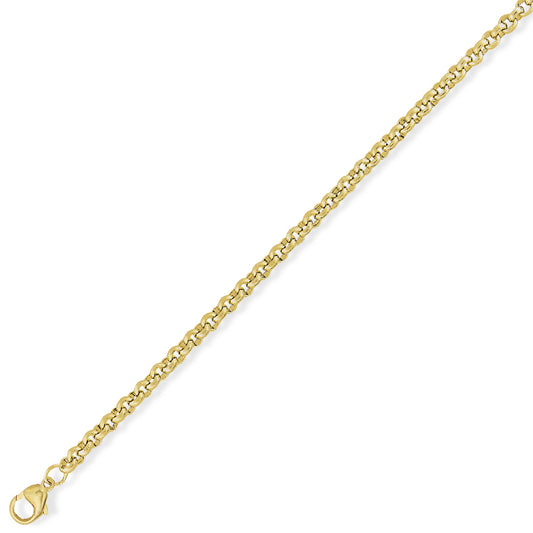 9ct Gold  Round Belcher Pendant Chain Bracelet 3.9mm 7.25 inch - CNNR02309