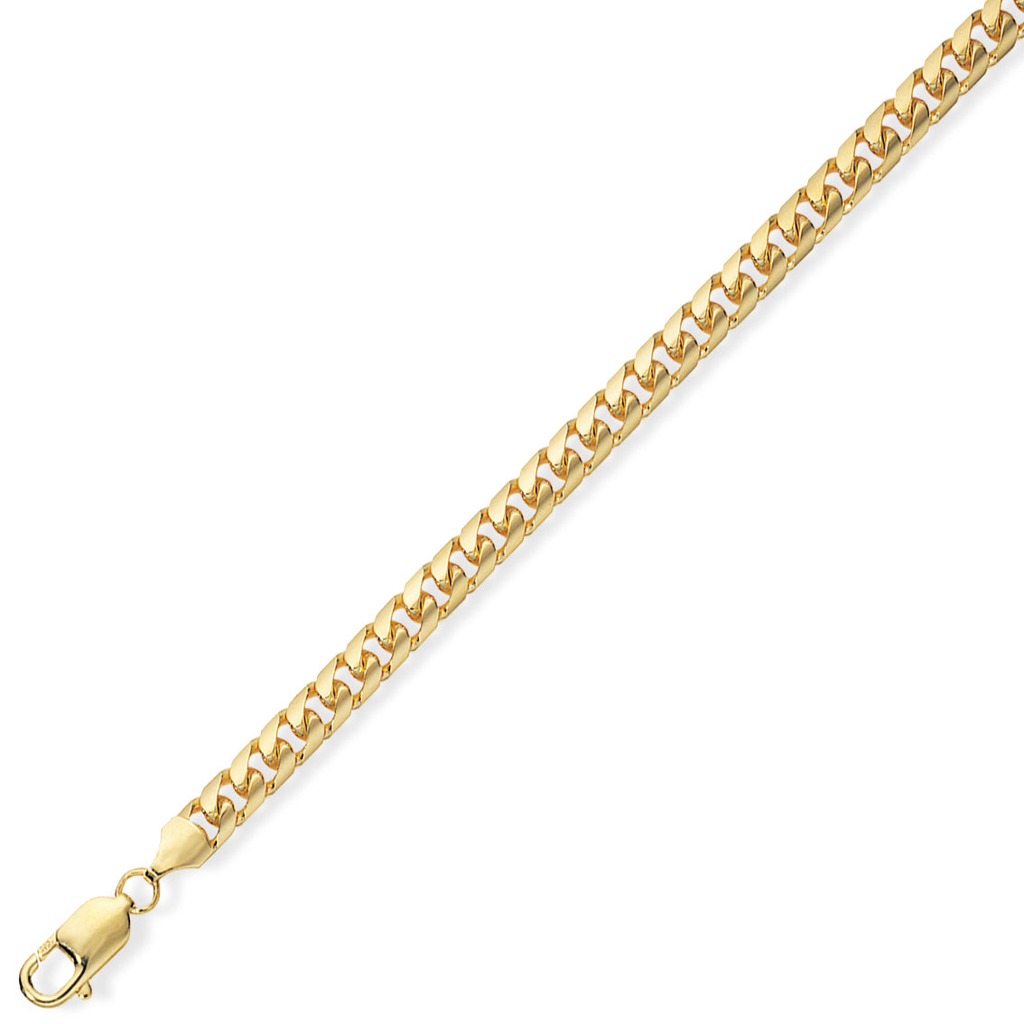 9ct Gold  Bombe Domed Curb Chain Bracelet 5mm 7 inch - CNNR02327