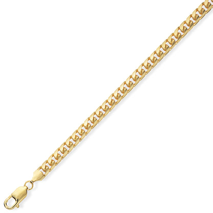 9ct Gold  Bombe Domed Curb Chain Bracelet 5mm 7 inch - CNNR02327