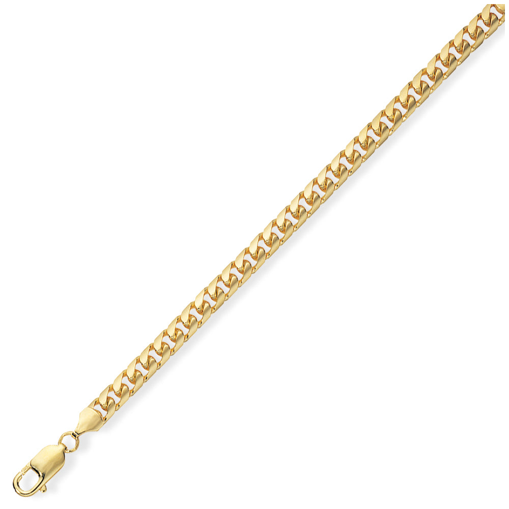 9ct Gold  Bombe Domed Curb Chain Necklace Bracelet 4mm - CNNR02331