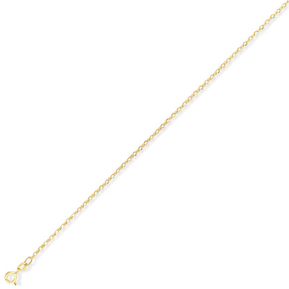9ct Gold  Oval Belcher Pendant Chain Necklace - 1.4mm gauge - CNNR02344