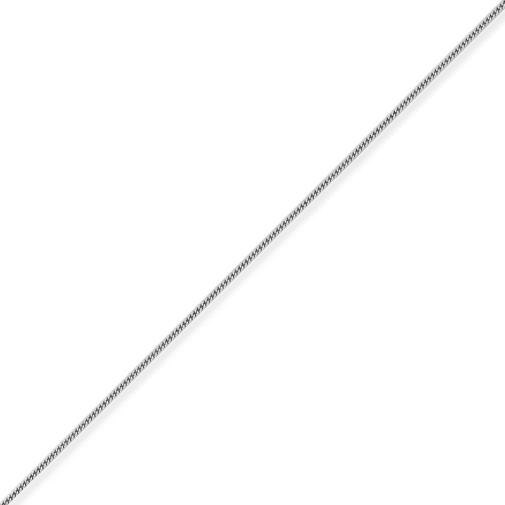 Platinum  Tight Link Curb Pendant Chain Necklace 1.3mm - CLNR02379