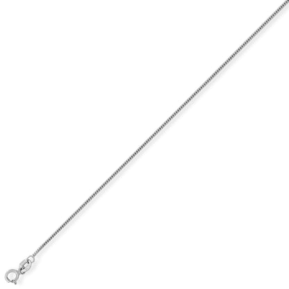 Platinum  Tight Diamond-Cut Curb Pendant Chain Necklace 1mm - CLNR02378