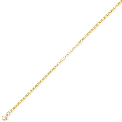 9ct Gold  Oval Belcher Pendant Chain Bracelet 2.6mm 7.25 inch - CNNR02384
