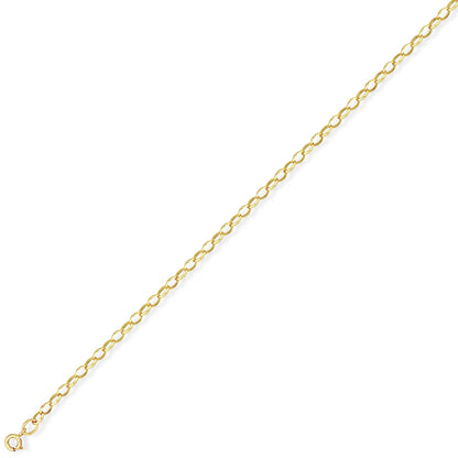 9ct Gold  Oval Belcher Pendant Chain Bracelet 3.4mm 7.25 inch - CNNR02385