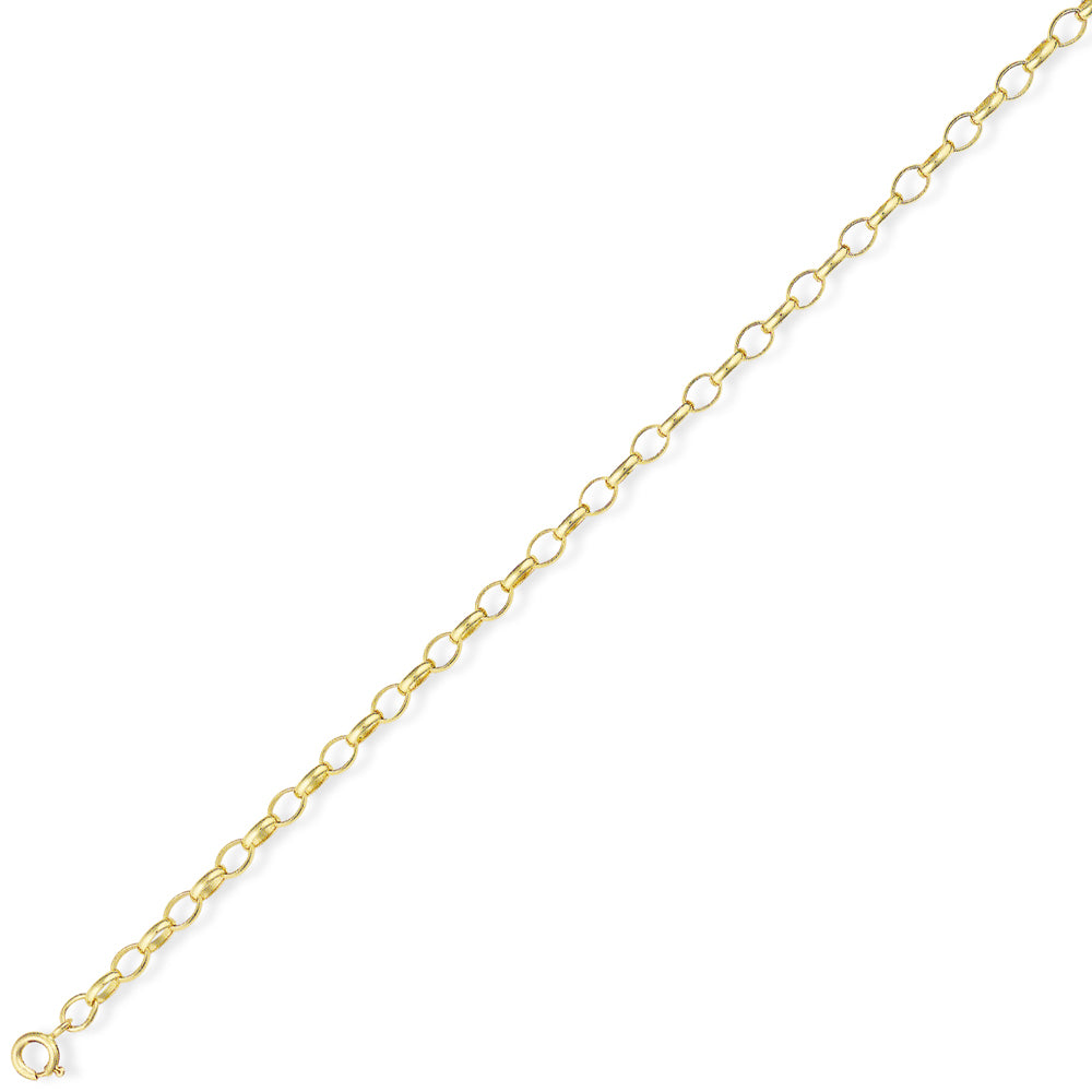 9ct Gold  Heavy Oval Belcher Pendant Chain Necklace - 4mm - CNNR02386