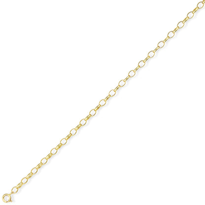 9ct Gold  Heavy Oval Belcher Pendant Chain Necklace - 4mm - CNNR02386