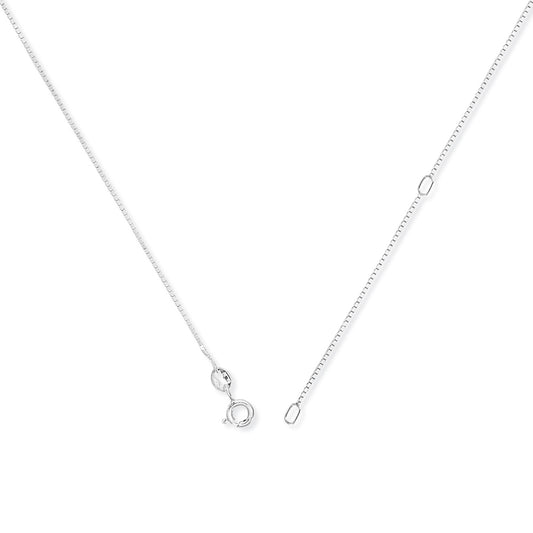 9ct White Gold  Convertible Box to Pendant Chain Necklace - 0.8mm - CNNR02455L