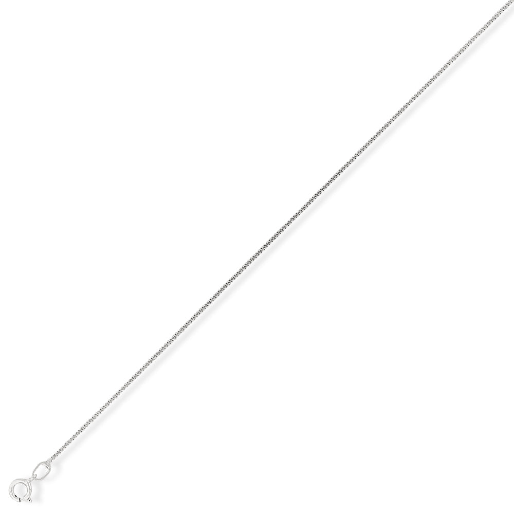 9ct White Gold  Classic Curb Pendant Chain Necklace - 0.65mm gauge - CNNR02606
