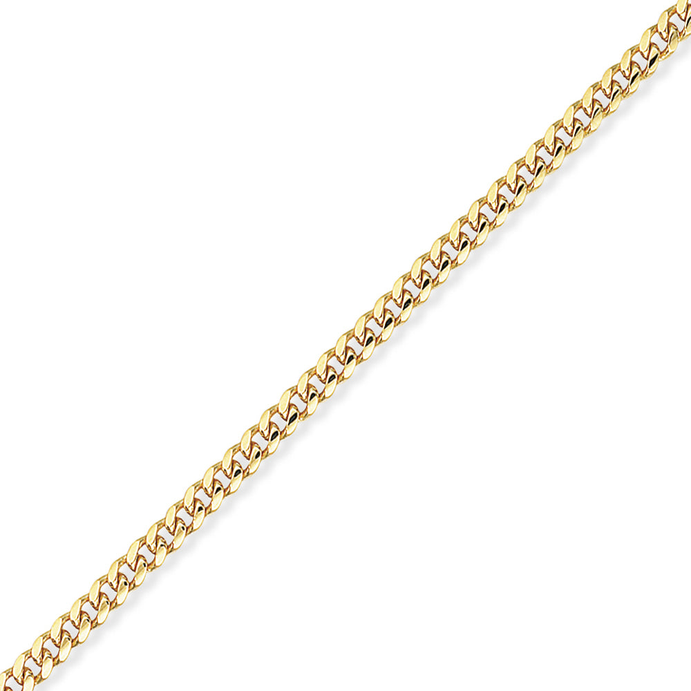 9ct Gold  Bombe Curb Bracelet Chain 7.25" 18cm 7.25 inch - CNNR02675