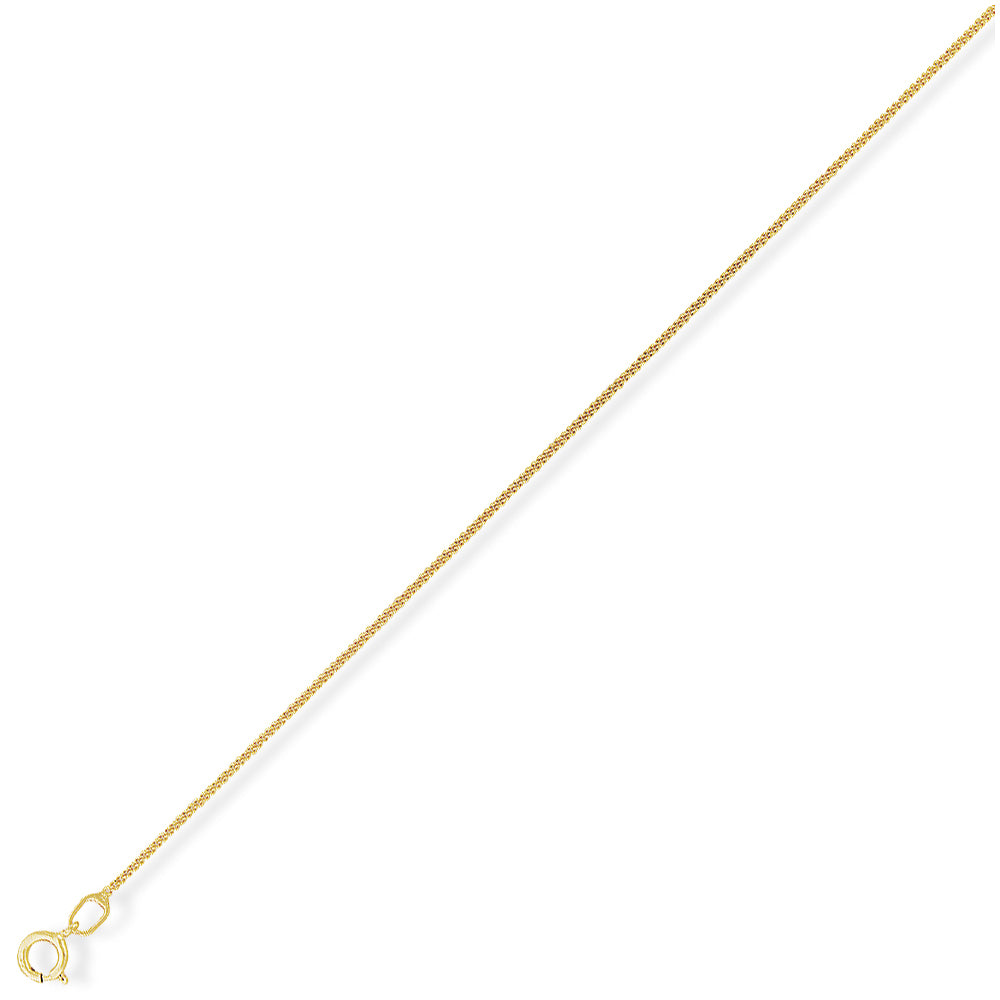 9ct Light Yellow Gold  Curb Pendant Chain Necklace - 0.9mm gauge - CNNR02712