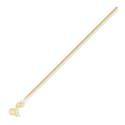 9ct Light Yellow Gold  Curb Pendant Chain Necklace - 1.3mm gauge - CNNR02866