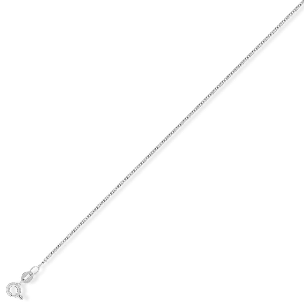 18ct White Gold  Classic Curb Pendant Chain Necklace - 1.2mm gauge - CWNR02025B
