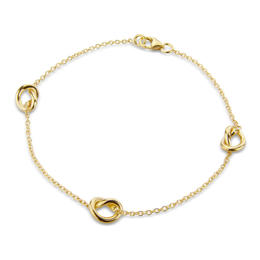 9ct Gold  - Knot motif - Bracelet - 7 inch - CNNR02900