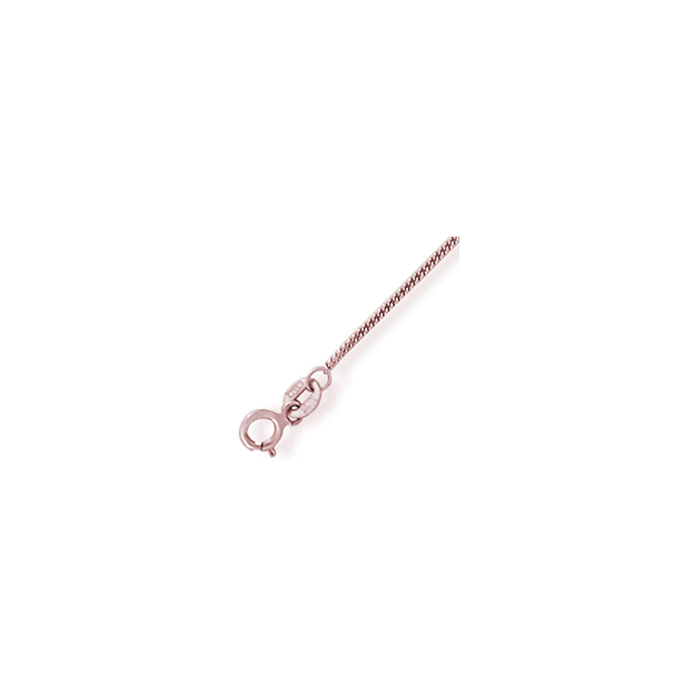 Ladies 9ct Pink Rose Gold  1.2mm gauge Curb Chain Necklace 16-18" - CNNR02932L-18