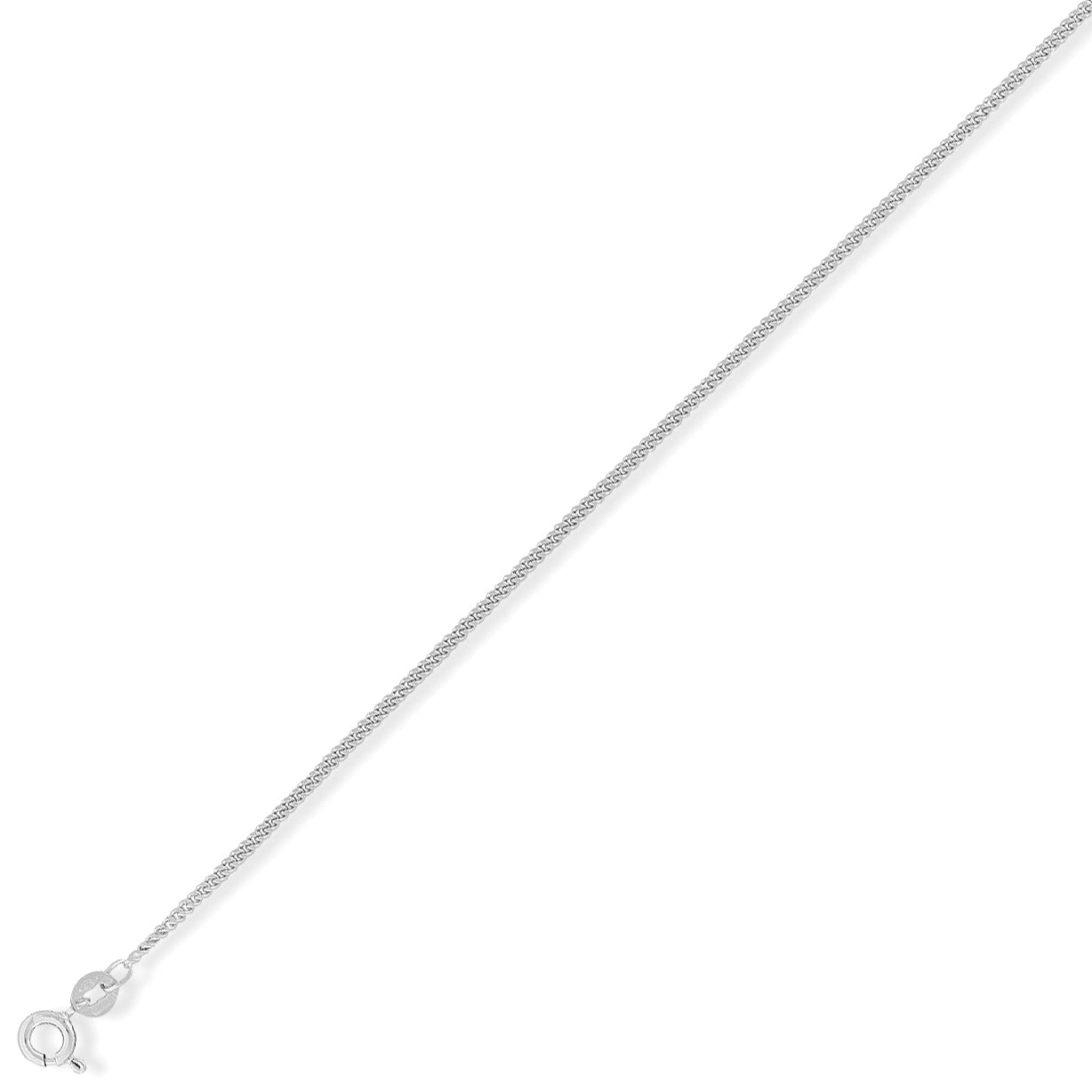 9ct White Gold  Diamond-Cut Curb Pendant Chain Necklace - 1.6mm - CNNR02946