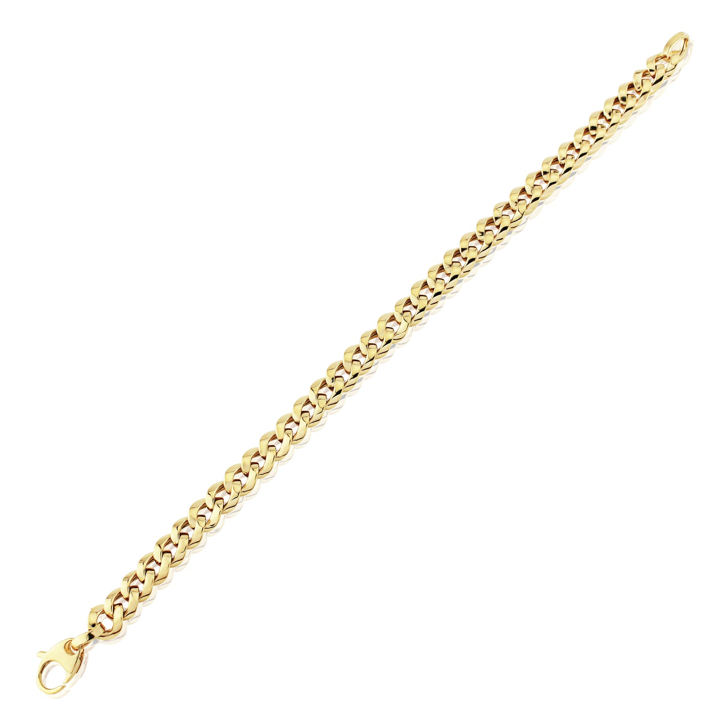 Ladies 9ct Gold  6.5mm Graduated Curb Link Bracelet 7.5" - CNNR02957