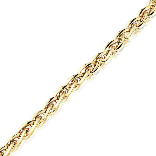 Ladies 9ct Gold  7mm Spiga Bracelet 7.5" - CNNR02958